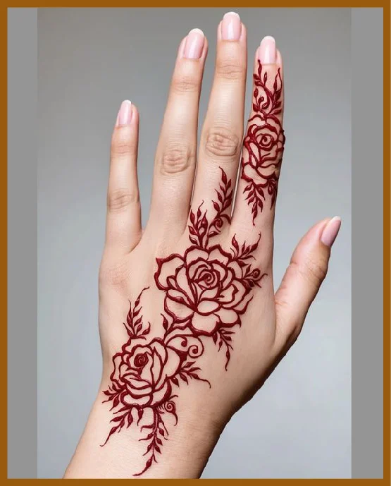 Artistic Strokes In Modern Back Hand Mehndi Design Layout